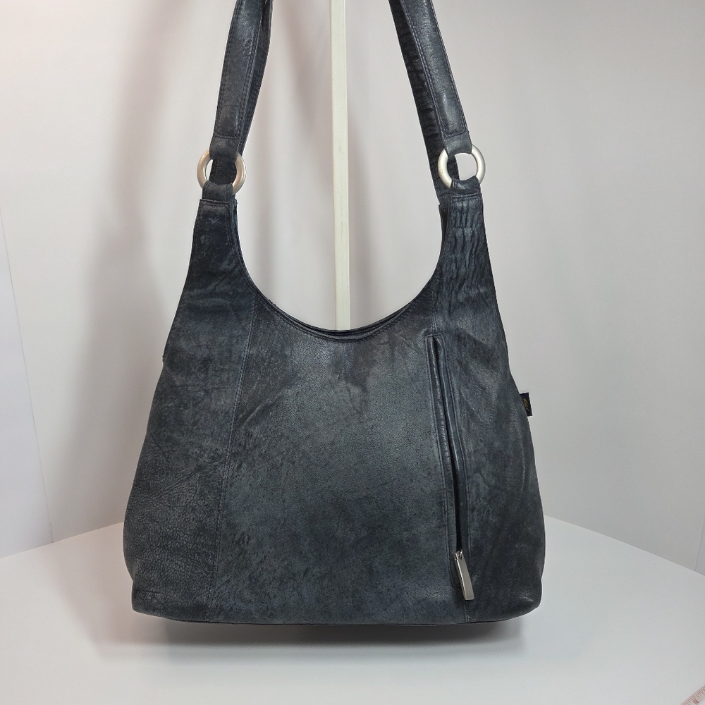 Derek Alexander Navy Distressed Shoulder Purse Bag